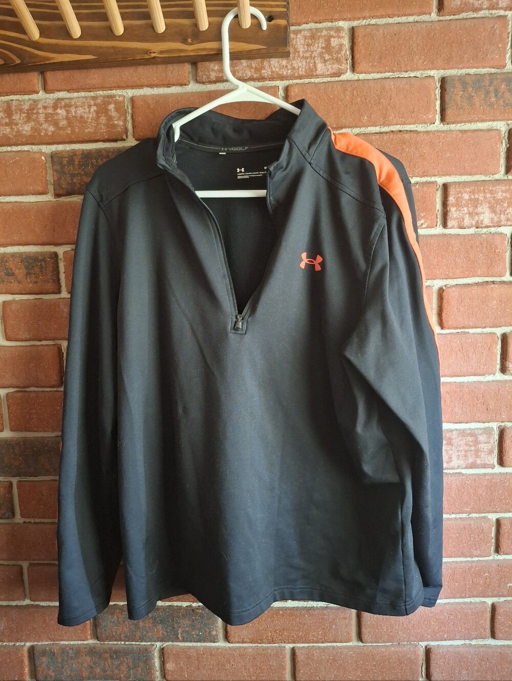 Under Armour Black Quarter-Zip Pullover with Orange Accents